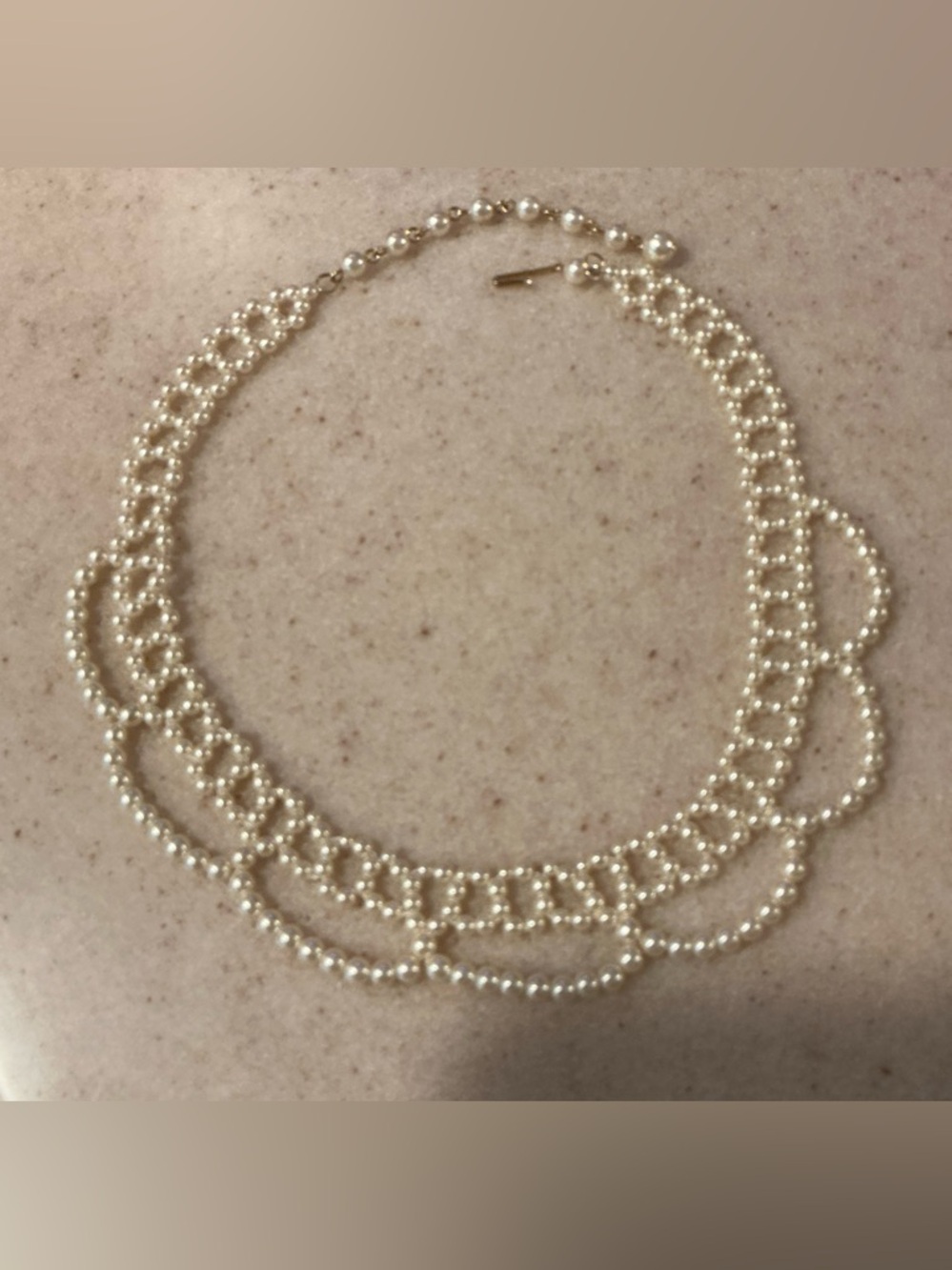 Multi-Strand Cream Pearl Statement Necklace